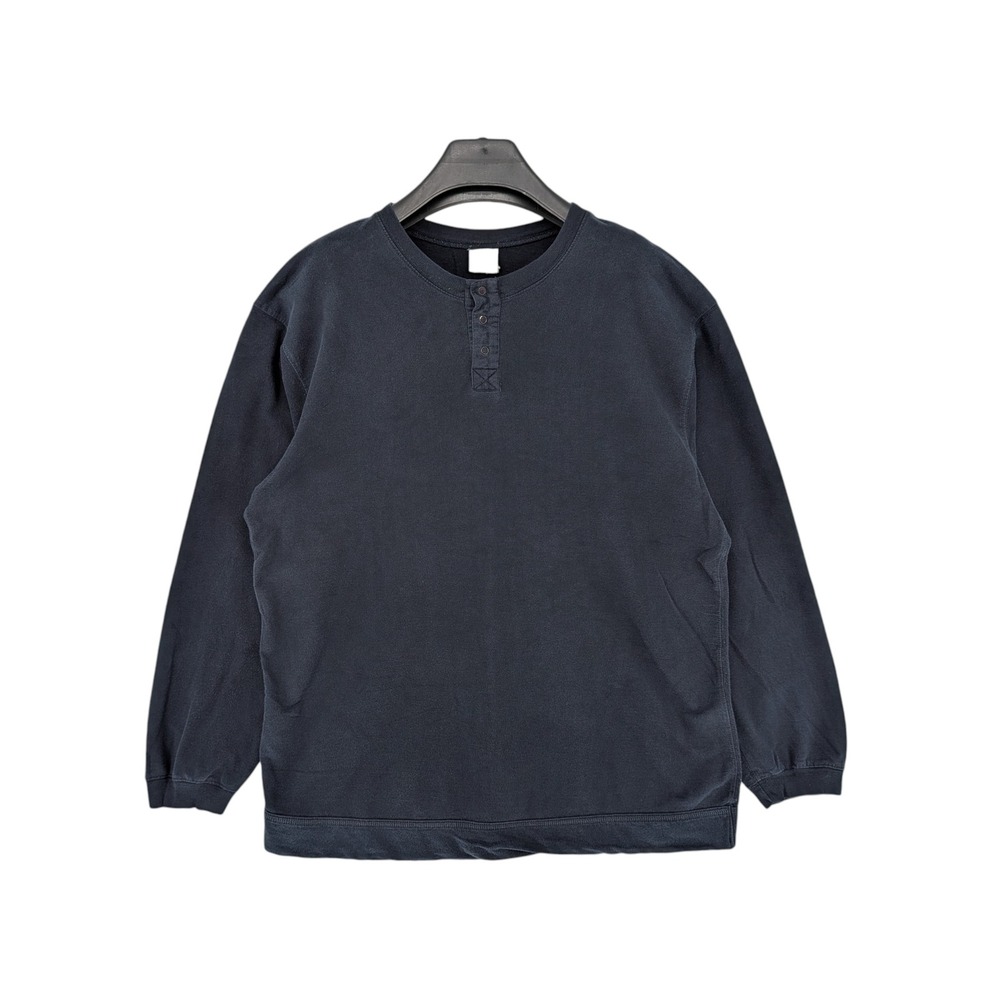 Vintage Calvin Klein CK Jeans Black Henley Sweatshirt Mens XL Pullover‎